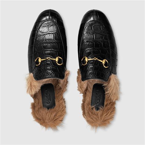 gucci fur slipper dupe|gucci crocodile slippers.